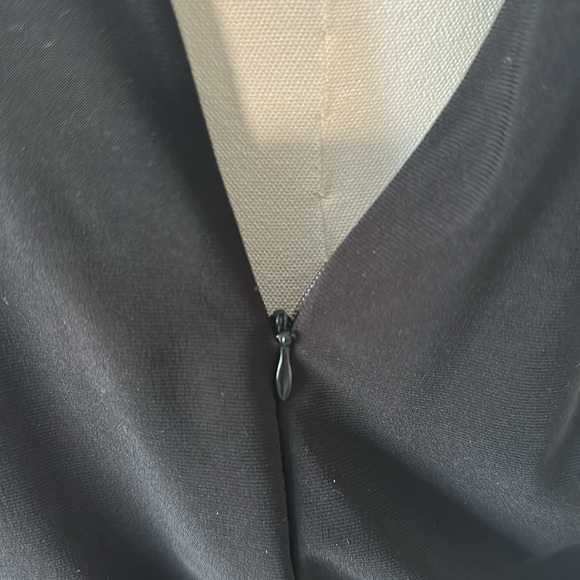 MSK M Backless Black Pant Suit with Gold Tone Neck Collar Necklace - Picture 7 of 9